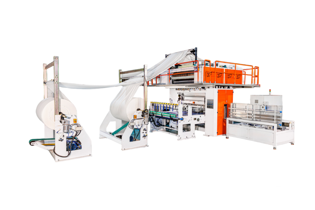 首页 可调规格四边压花抽纸折叠机 fully automatic facial tissue folding machine